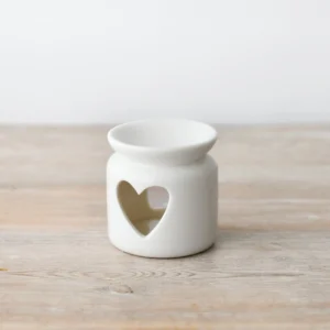 Small Ceramic Oil Burner - Cut-Out Heart - 51176