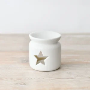 Small Ceramic Oil Burner - Cut-Out Star - 51178