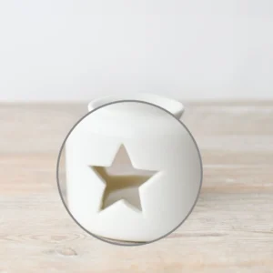 Small Ceramic Oil Burner - Cut-Out Star - 51178 Close Up