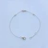 Sterling Silver Bracelets - Crystal Sideway Cross