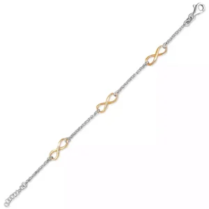 Sterling Silver Bracelets - Triple Rose Gold Infinity