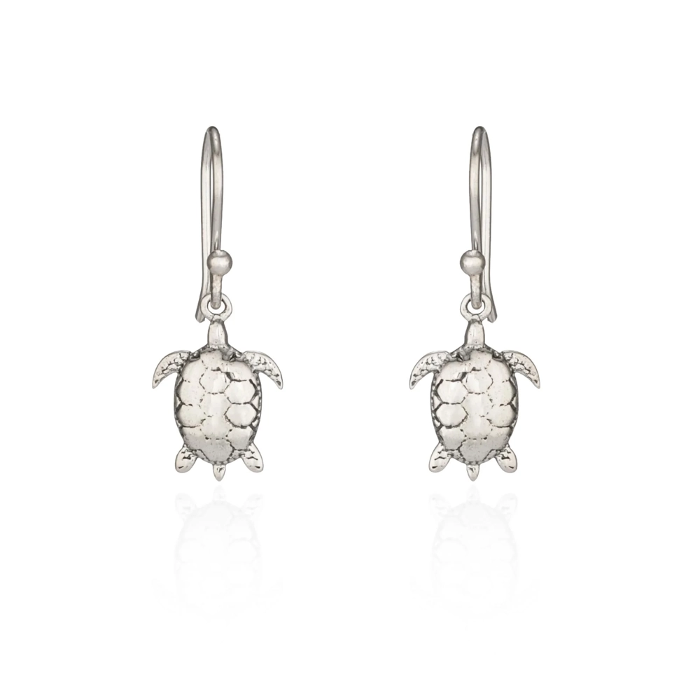 Sterling Silver Earrings - Drops - Turtle