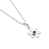 Sterling Silver - Necklace - Birthstone September Sapphire Daisy Pendant