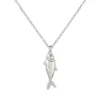 Sterling Silver Necklace - Large Solid Fish Pendant