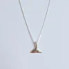 Sterling Silver Necklace -Small Whale Tail Pendant