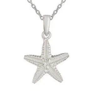 Sterling Silver Necklace - Starfish Pendant Close Up