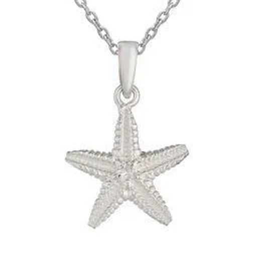 Sterling Silver Necklace - Starfish Pendant Close Up