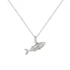 Sterling Silver Necklace - Swimming Mackerel Fish Pendant