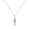 Sterling Silver Necklace - Vertical Mackerel Fish Pendant